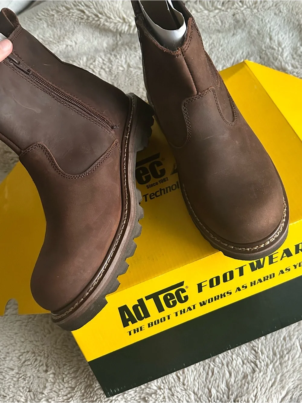 AdTec Brown Leather Chelsea Work Boots – Men’s Size 9.5 – New in Box